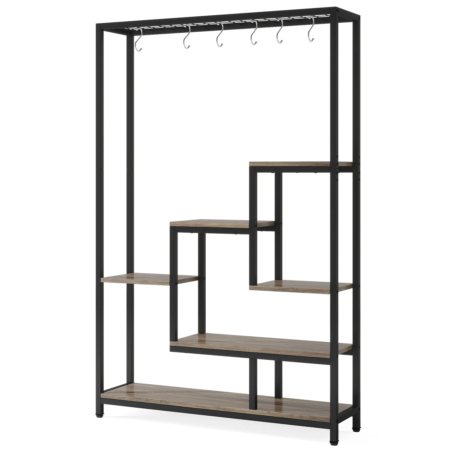 Tribesigns 5-Tier Tall Indoor Plant Stand With Hooks