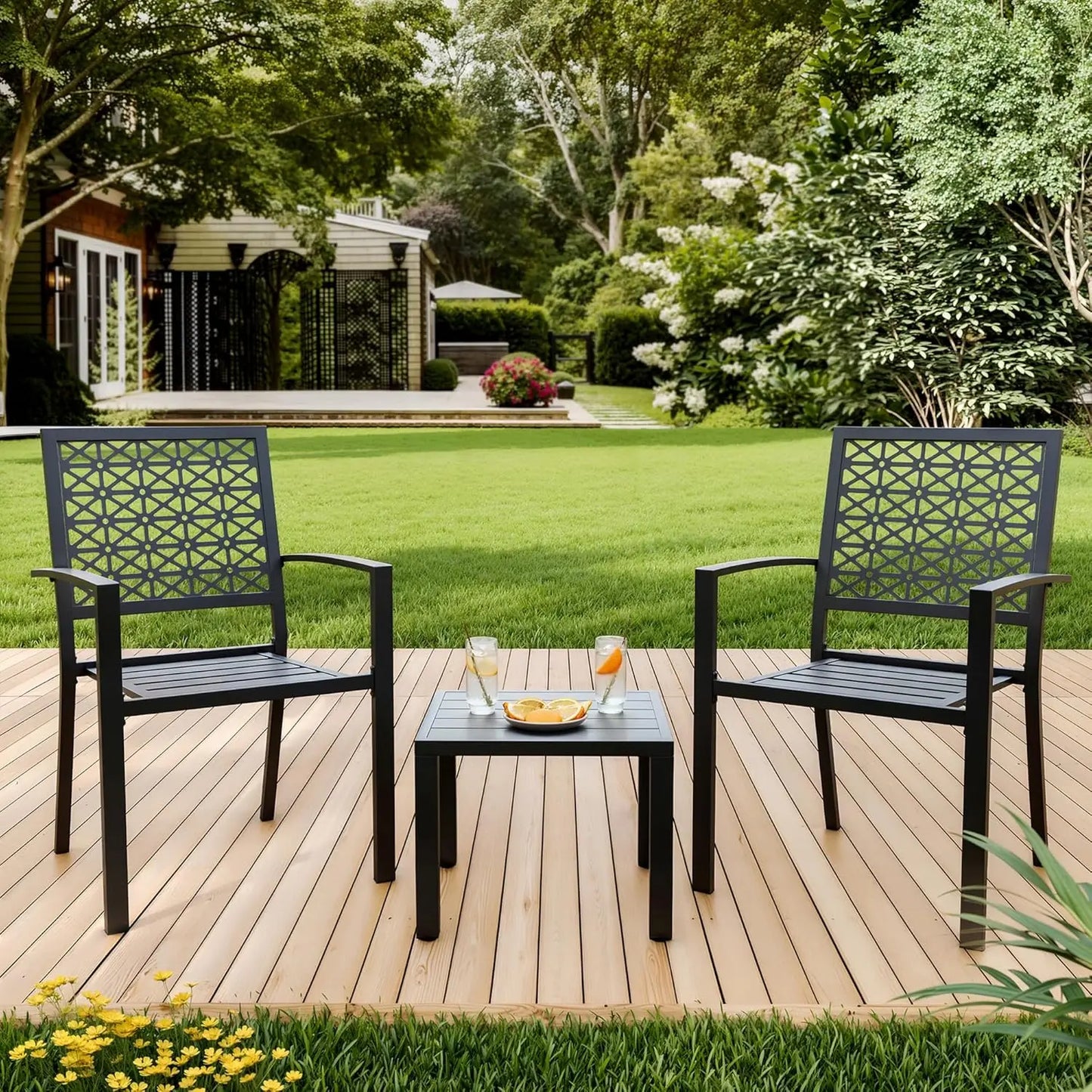 TWISTER.CK Patio Bistro Set Outdoor Table and Chairs