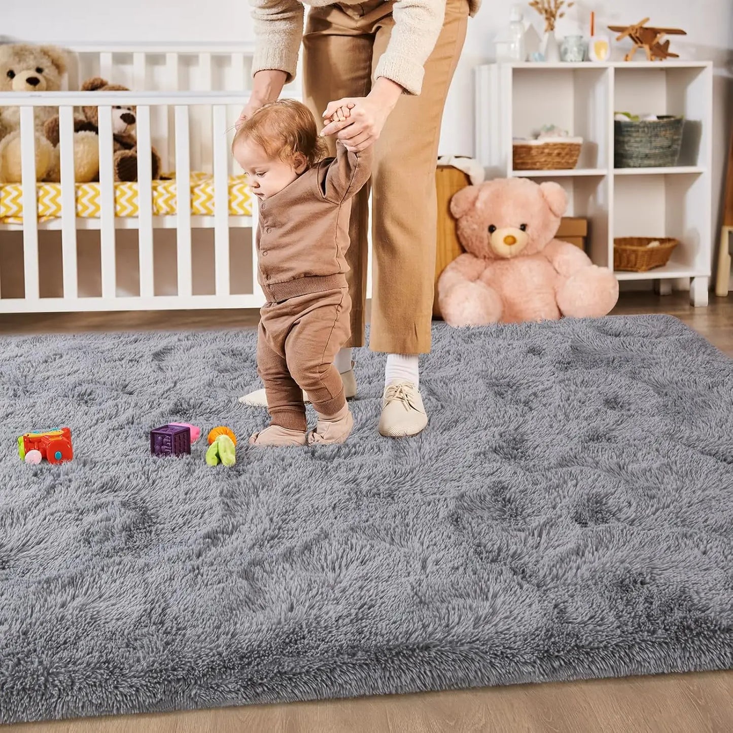 Soft Modern Shag Rug For Living Room Non-Slip Plush Carpet