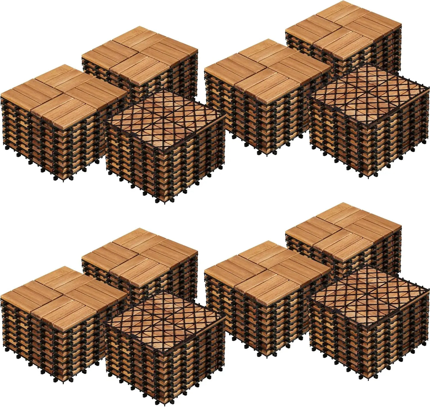 XMSJ Acacia Hardwood Interlocking Deck Tiles Waterproof
