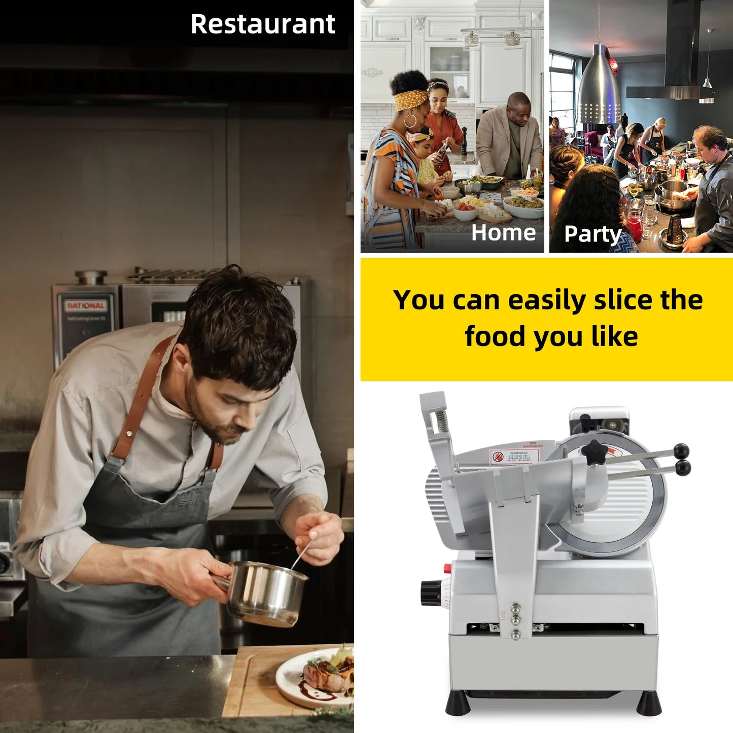 Adoolla Automatic Meat Slicer With Dual 240W and 430W Motors