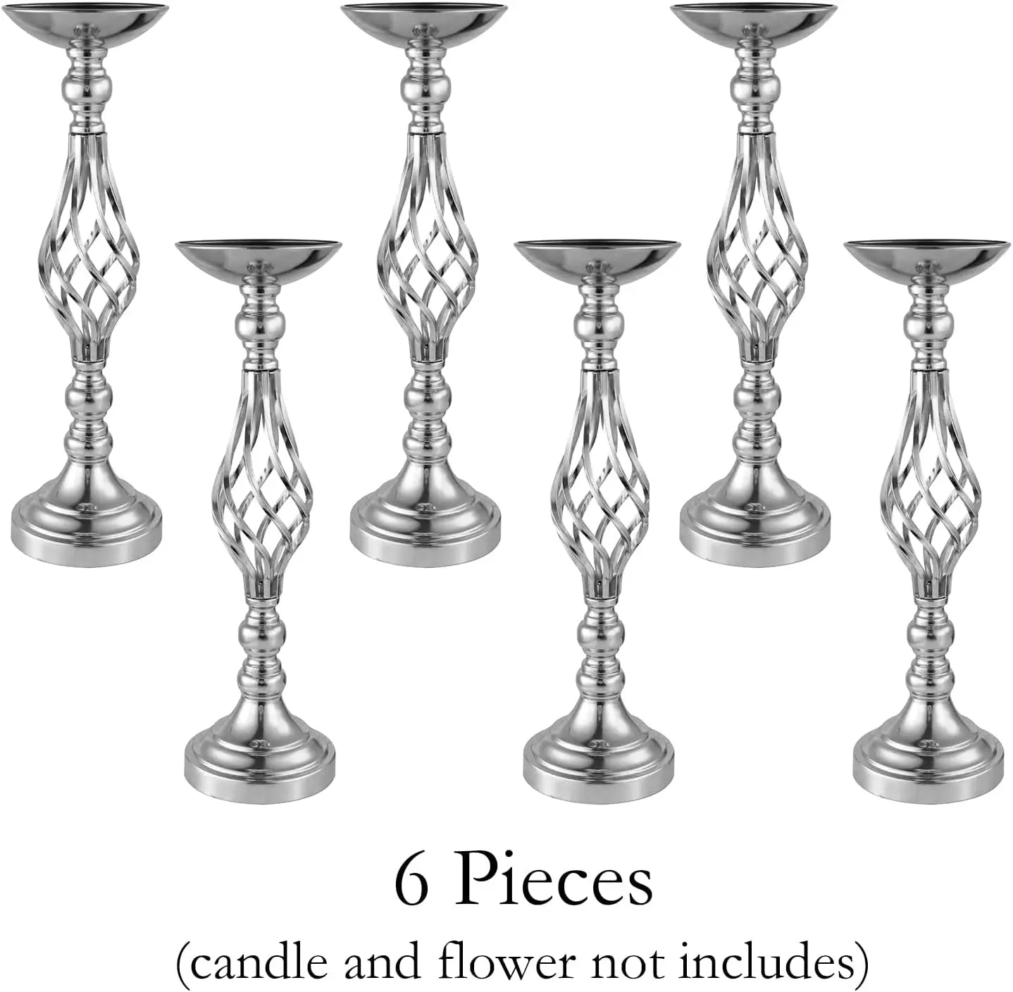 Set Of 6 Metal Flower Vases Centerpiece For Weddings