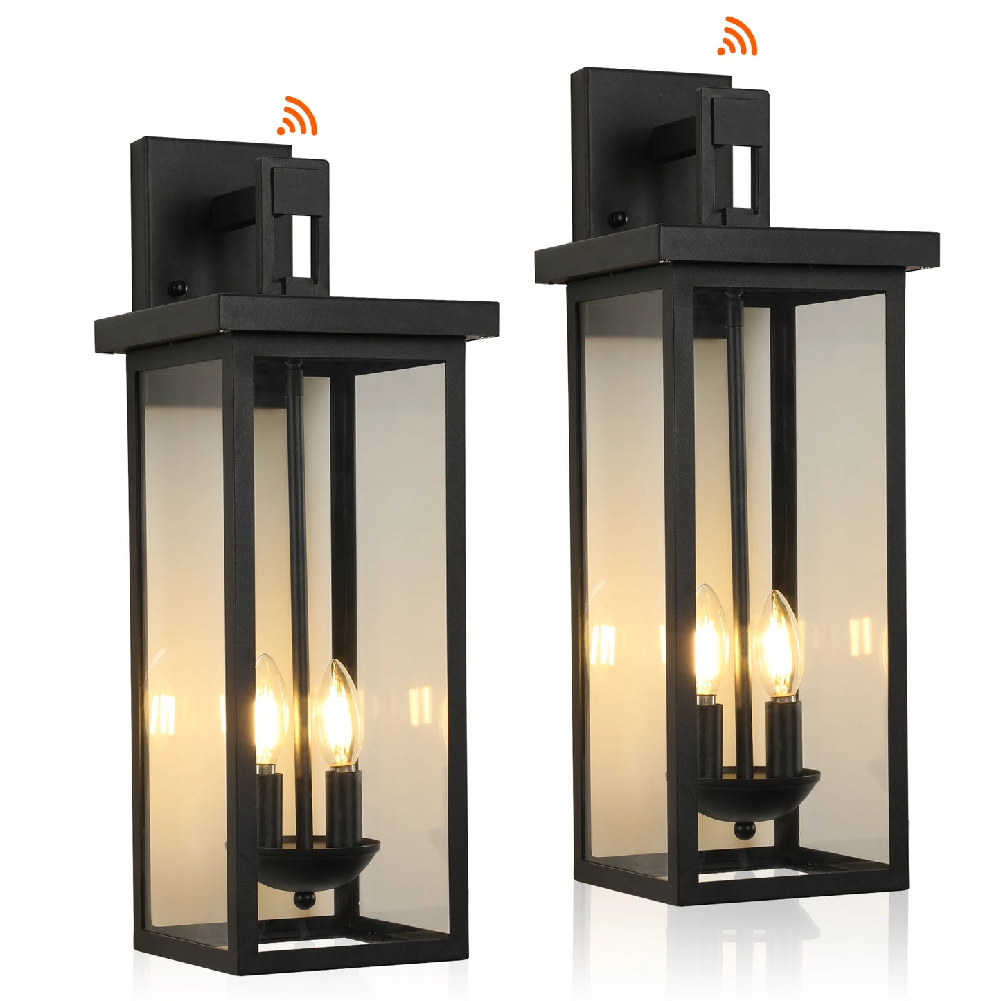 ARLGSITE Outdoor Wall Lantern With Dusk To Dawn Sensor And Clear Glass
