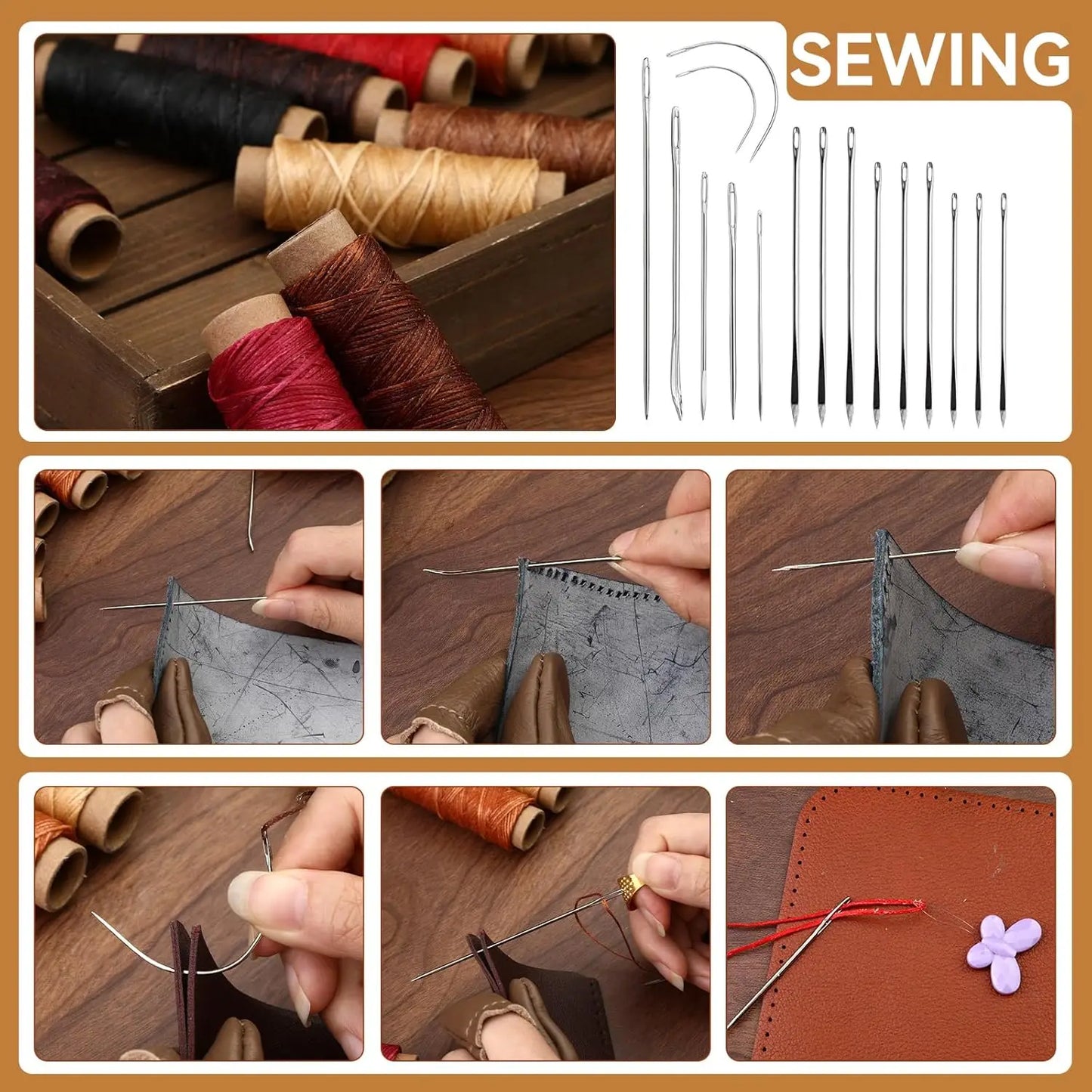 Leather Craft Kit With Storage Bag And Tools For DIY