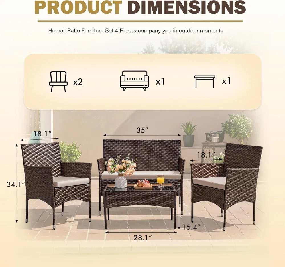 Outdoor Patio Furniture Sets Rattan Chair Wicker Set