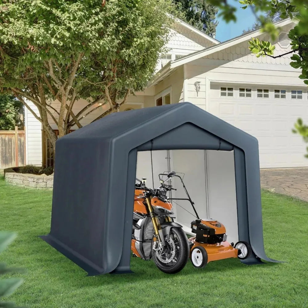 Outdoor Storage Shed Carport Heavy Duty with Roll Up Doors