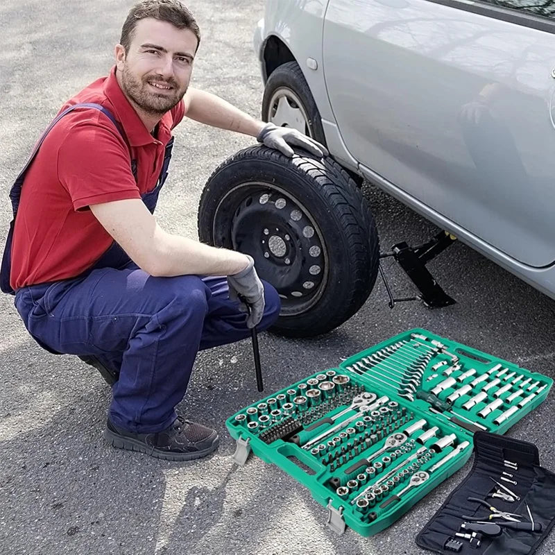 216 Piece Multifunctional Car Repair Tool Set With Plastic Storage Box