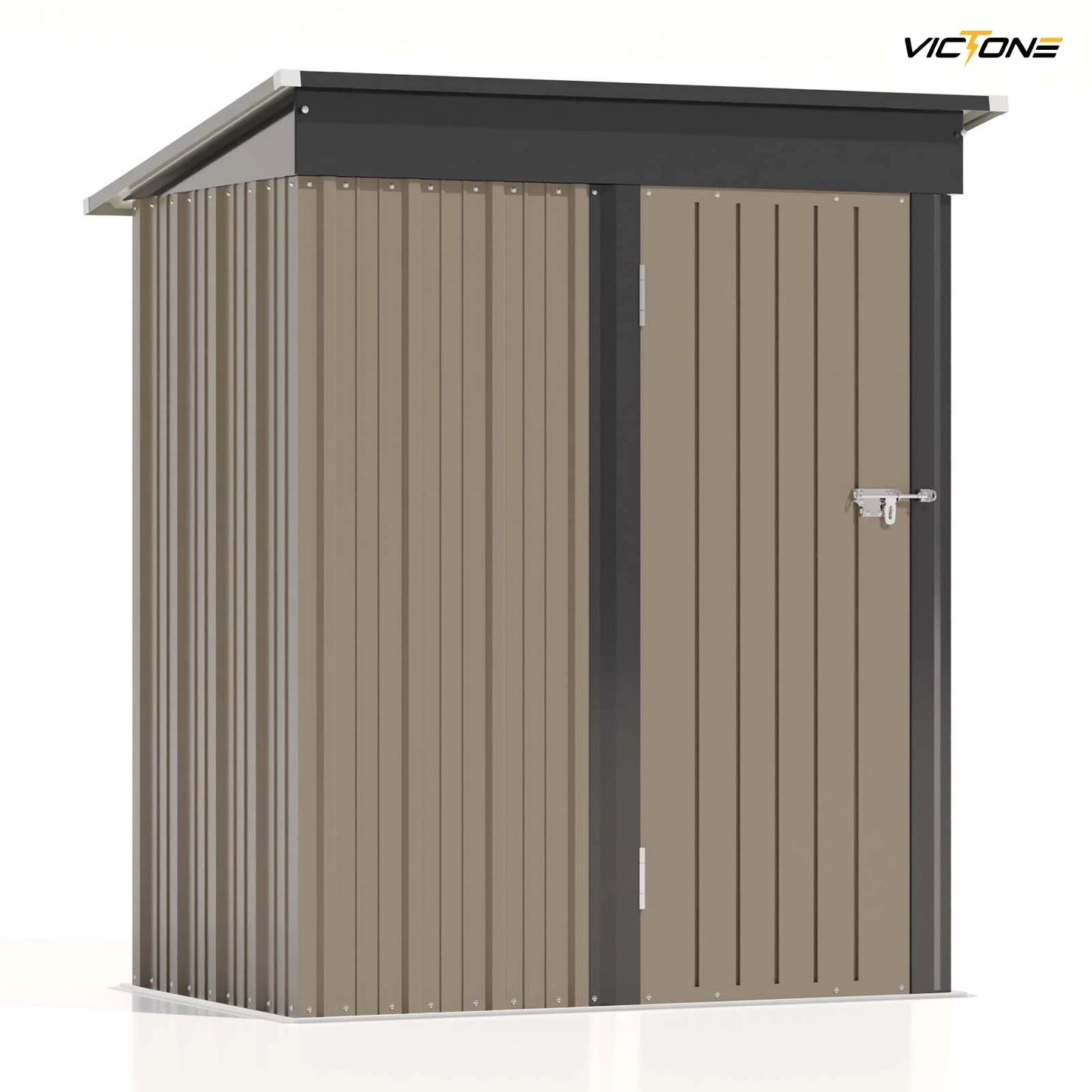 Victone Outdoor Storage Shed With Sloped Roof And Lockable Door