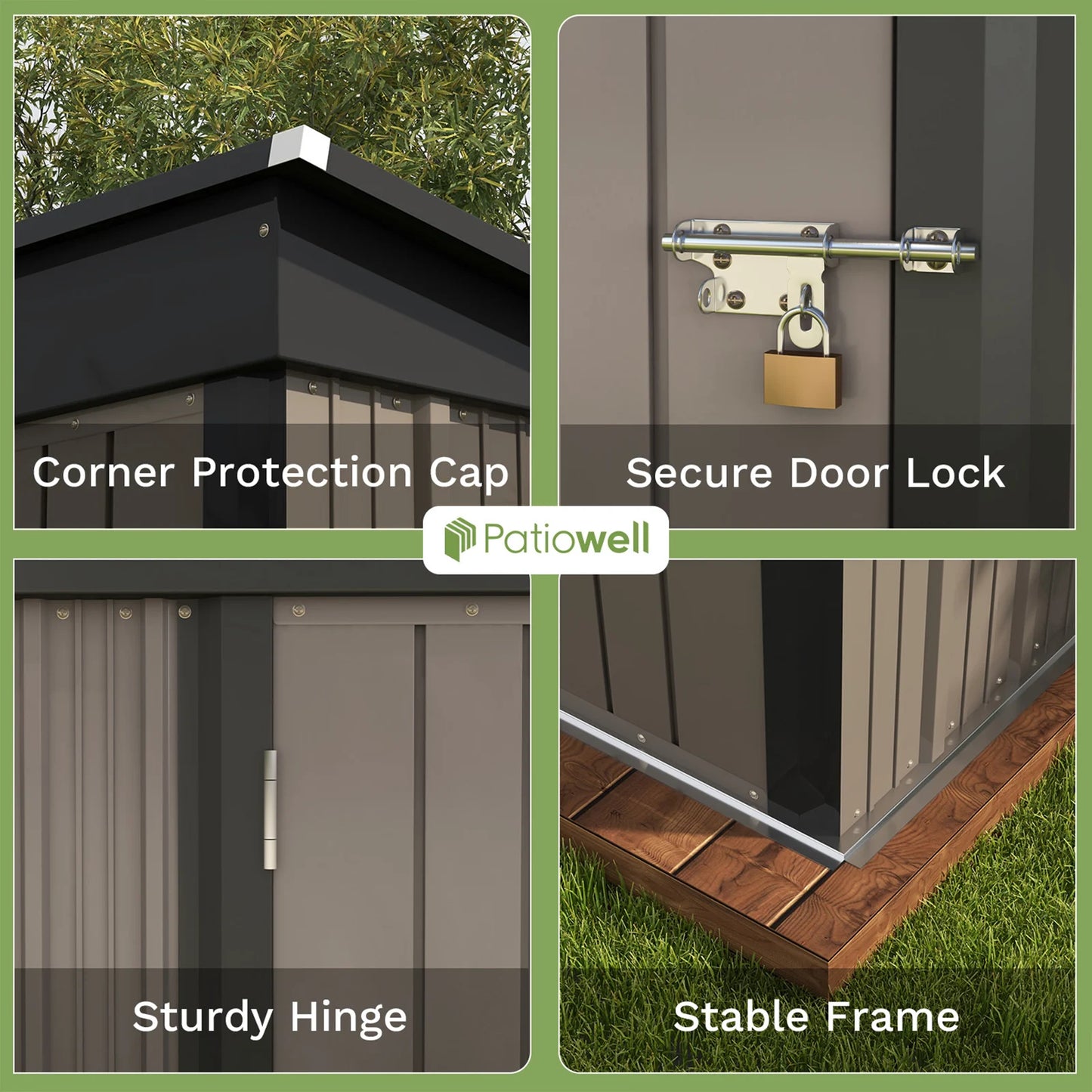 Victone Outdoor Storage Shed With Sloping Roof And Lockable Door