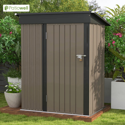 Victone Outdoor Storage Shed With Sloping Roof And Lockable Door
