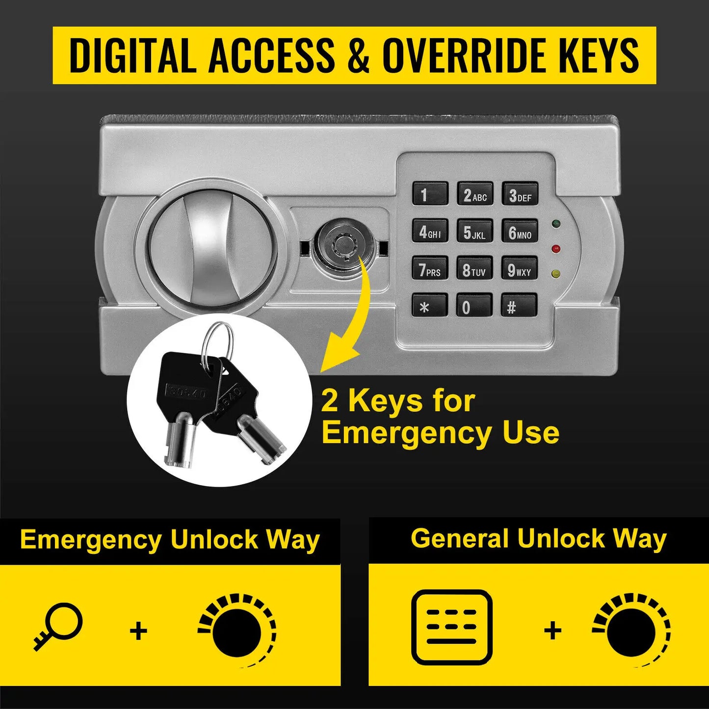 SucceBuy Double Door Safe Deposit Box Electronic Lock