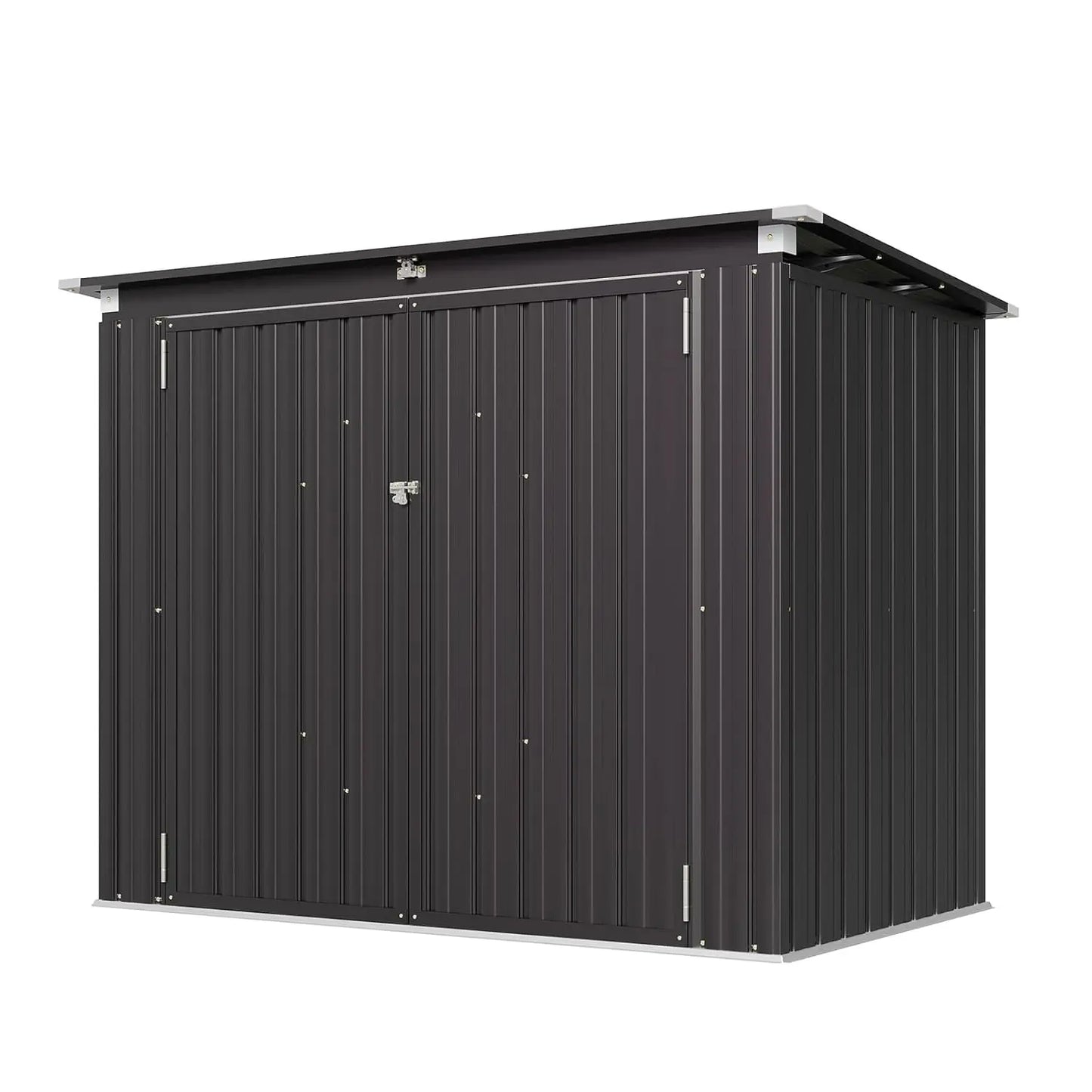 Metal Outdoor Storage Shed With Chain Lid For 2 Bins