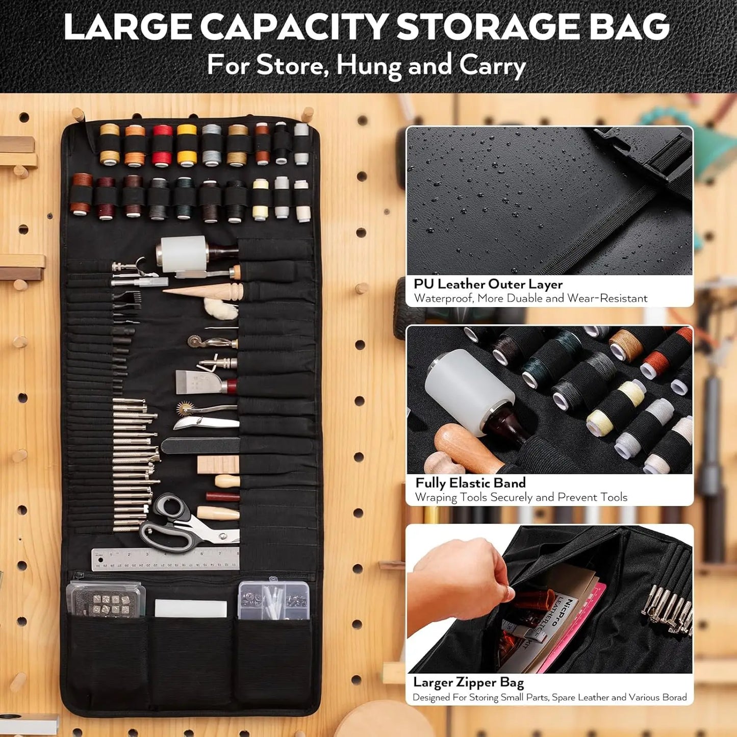 Leather Craft Tool Kit Storage Bag for Stamping and Carving