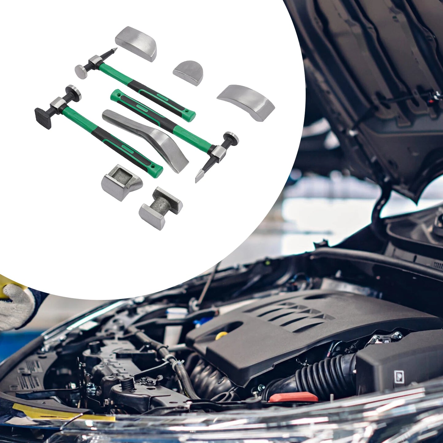 Auto Body Dent Repair Tool Kit 9-Piece Steel Set Professional