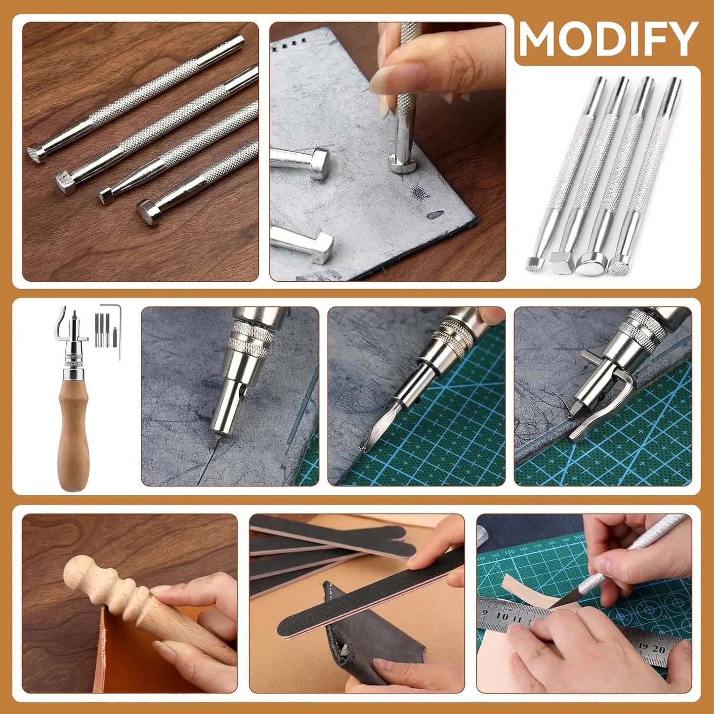 Leather Craft Kit With Storage Bag And Tools For DIY