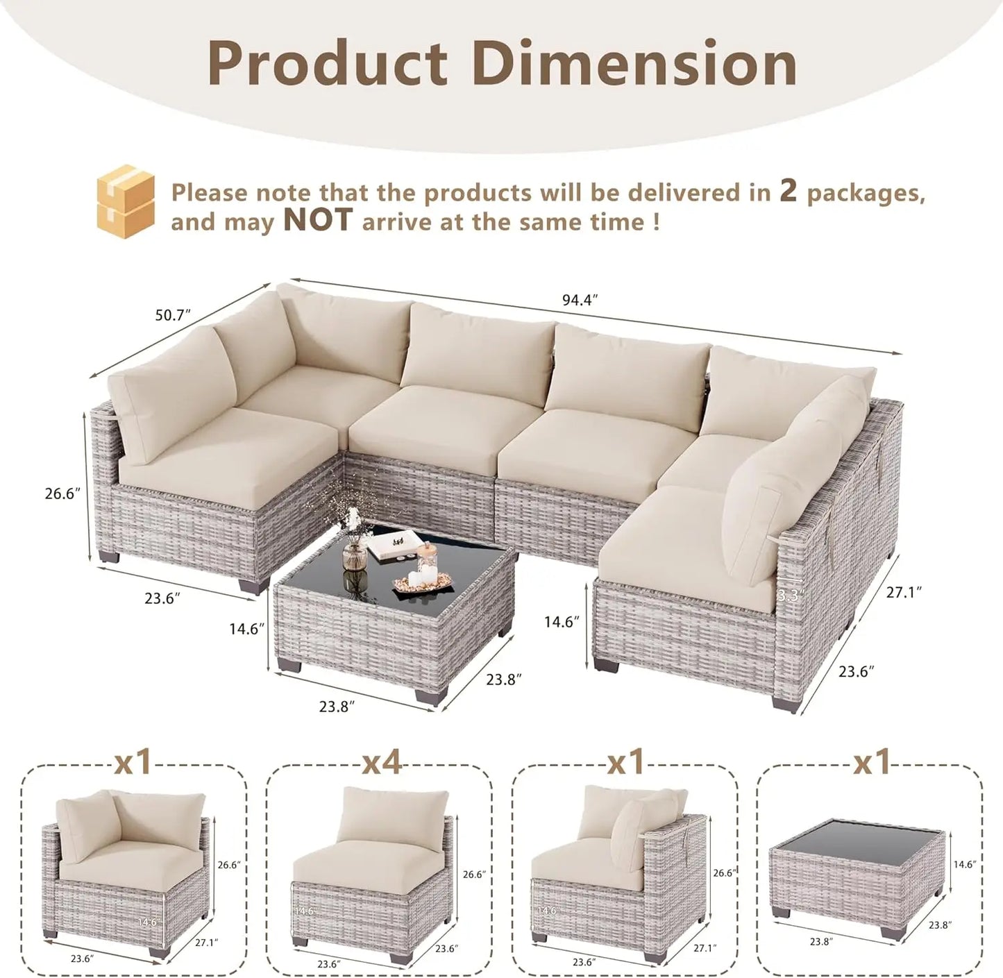 Outdoor Patio Furniture Set Wicker Rattan For Garden Porch