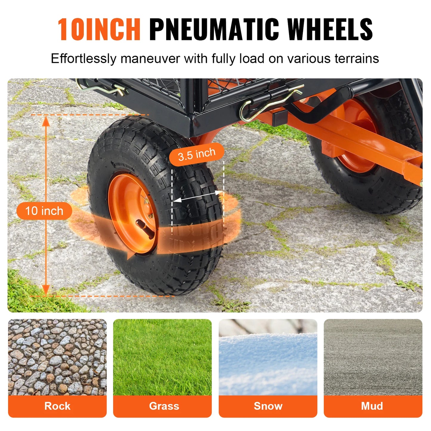 SucceBuy Garden Utility Wagon For Versatile Dump Cart