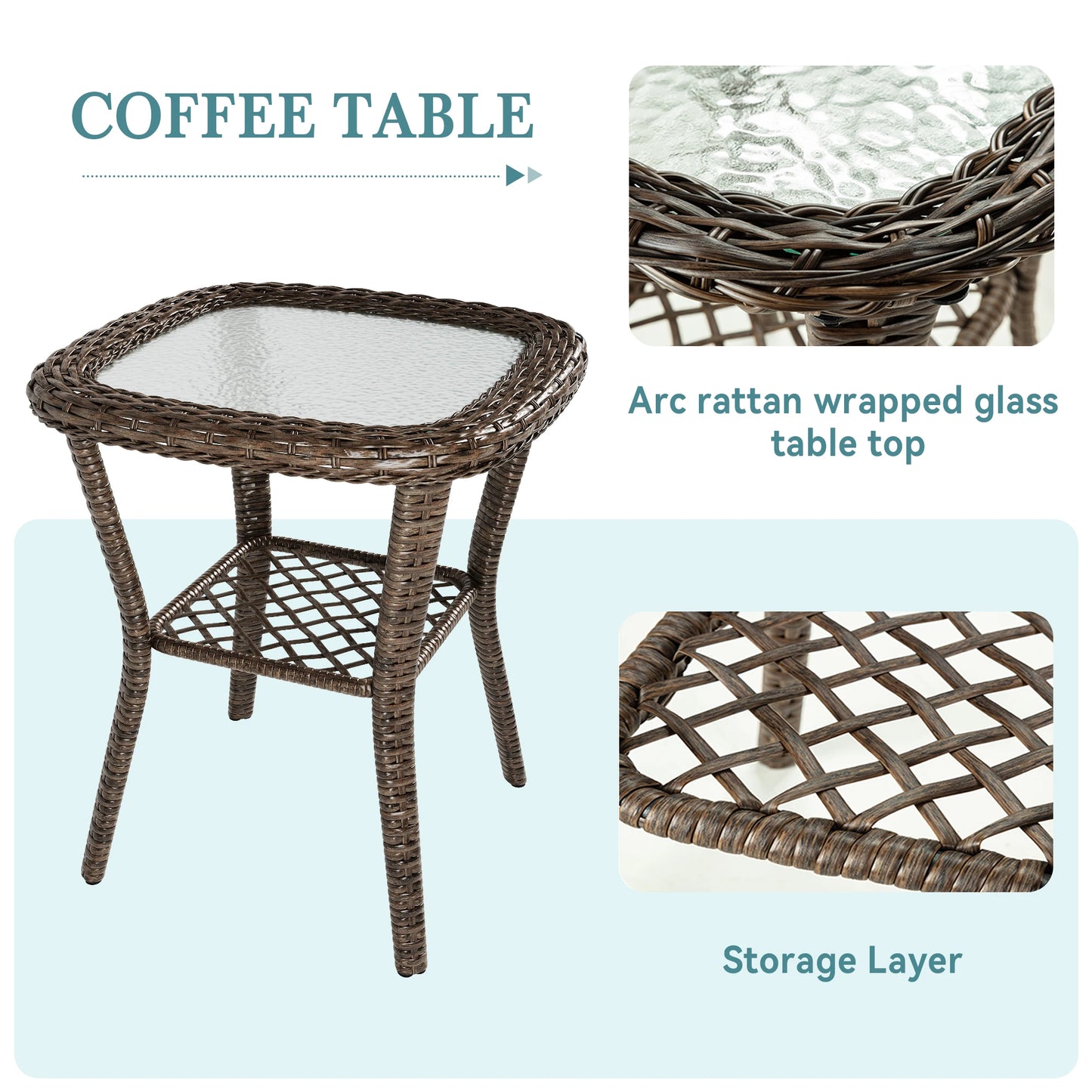 Outdoor Patio Furniture Set With Rotating Rocking Chairs