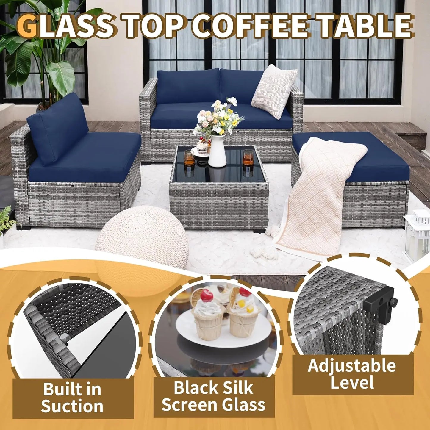 Modular Outdoor Patio Sectional Sofa Set For All Weather