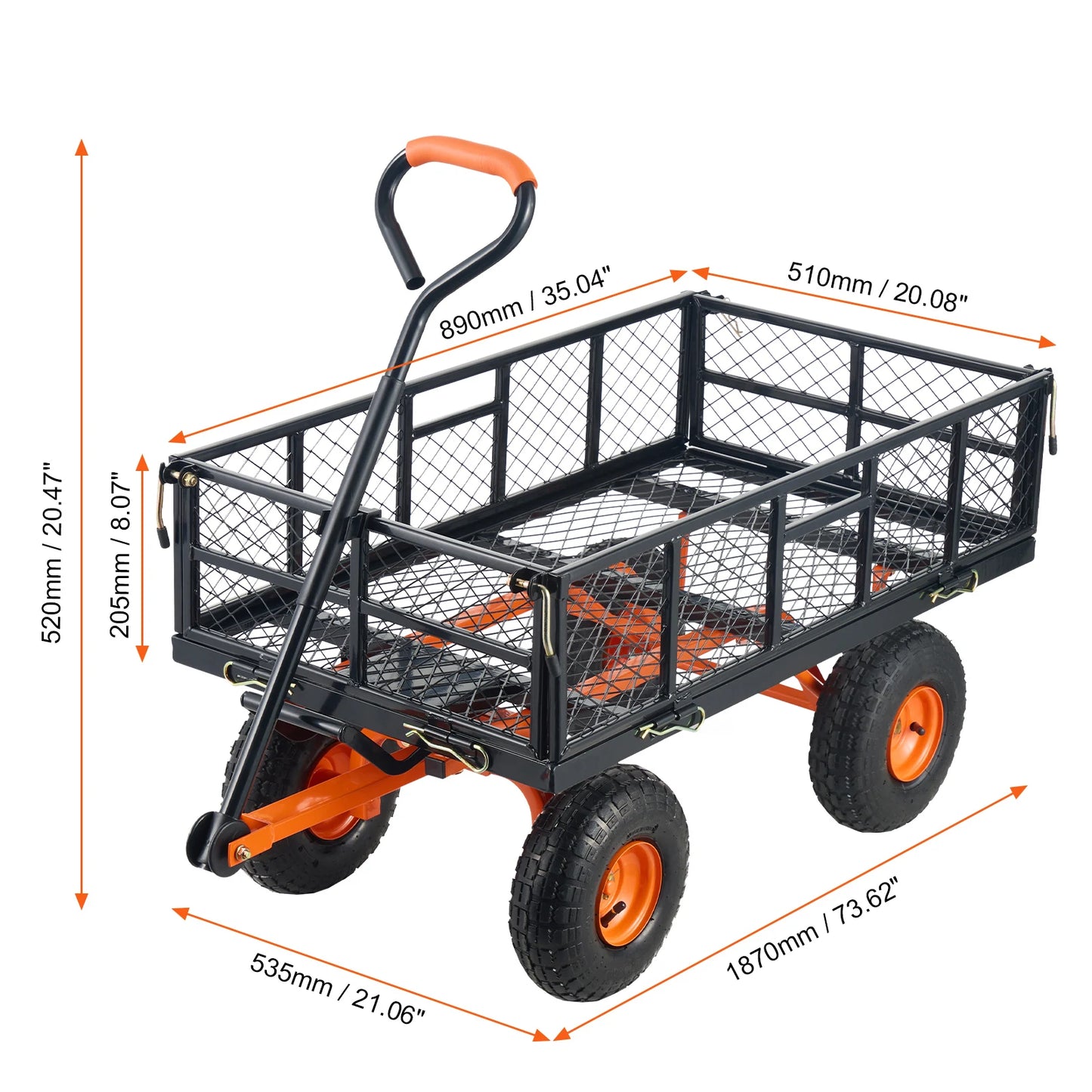 SucceBuy Garden Utility Wagon For Versatile Dump Cart