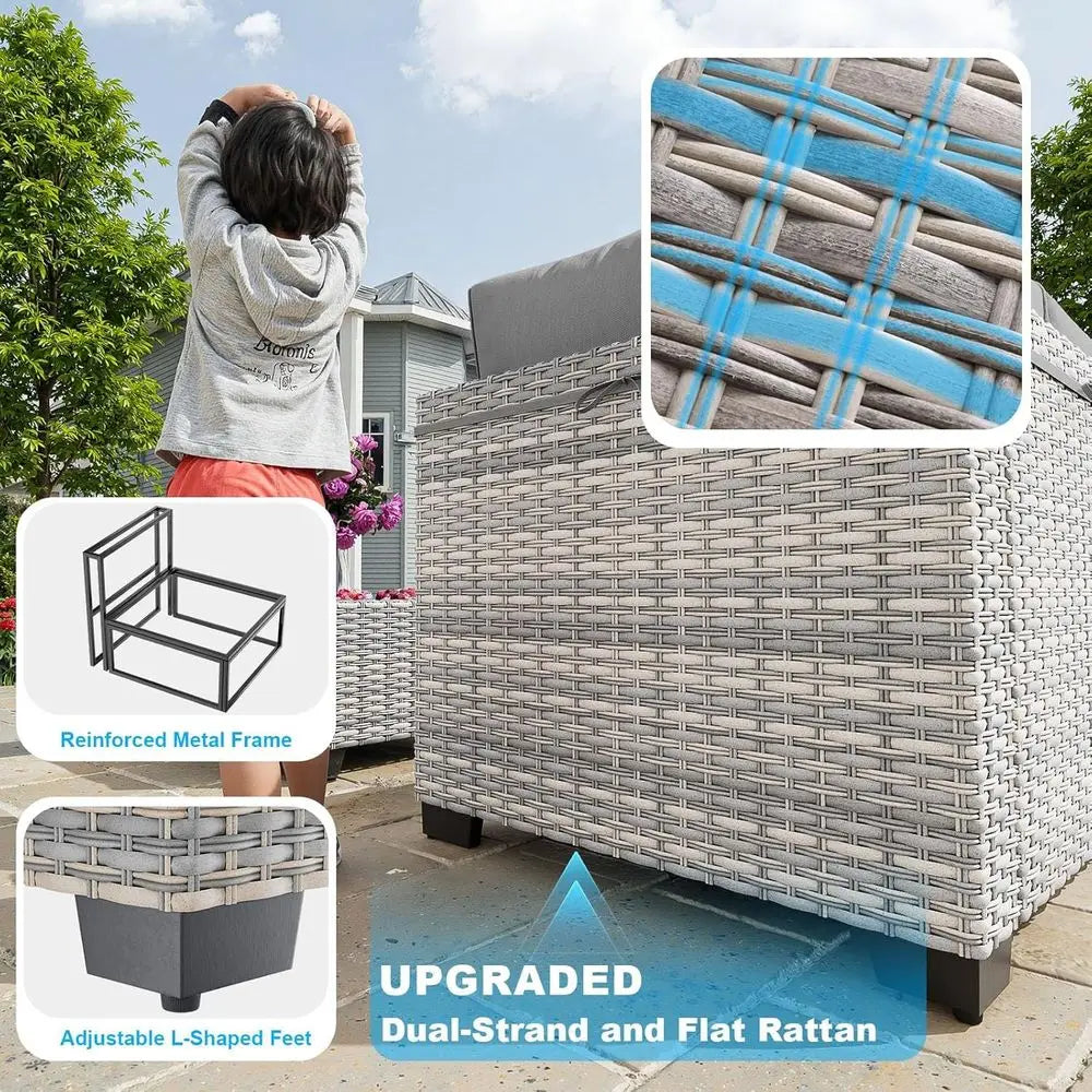 Outdoor Sectional Patio Furniture Set With Rust-Resistant Cushions