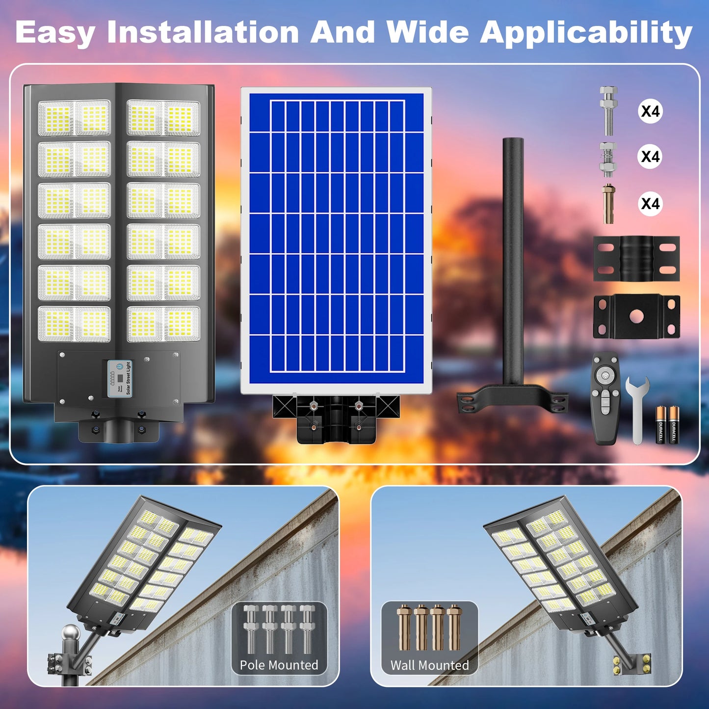 6000W Waterproof Solar Street Lights With Motion Sensor IP65