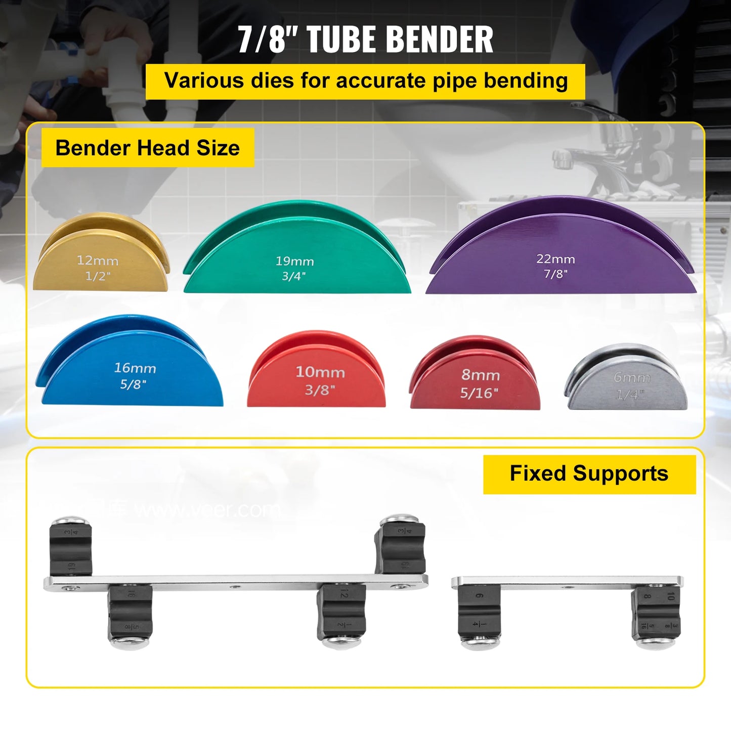 Succebuy Manual Copper Ratcheting Pipe Bender Kit With 7 Dies