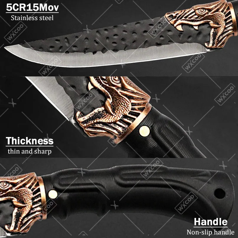 WXCOO Professional Kitchen Knife Set Forged Stainless Steel