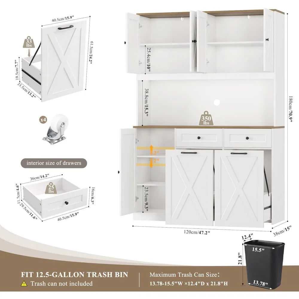 Kitchen Trash Can Cabinet With Double Pull Out Slides