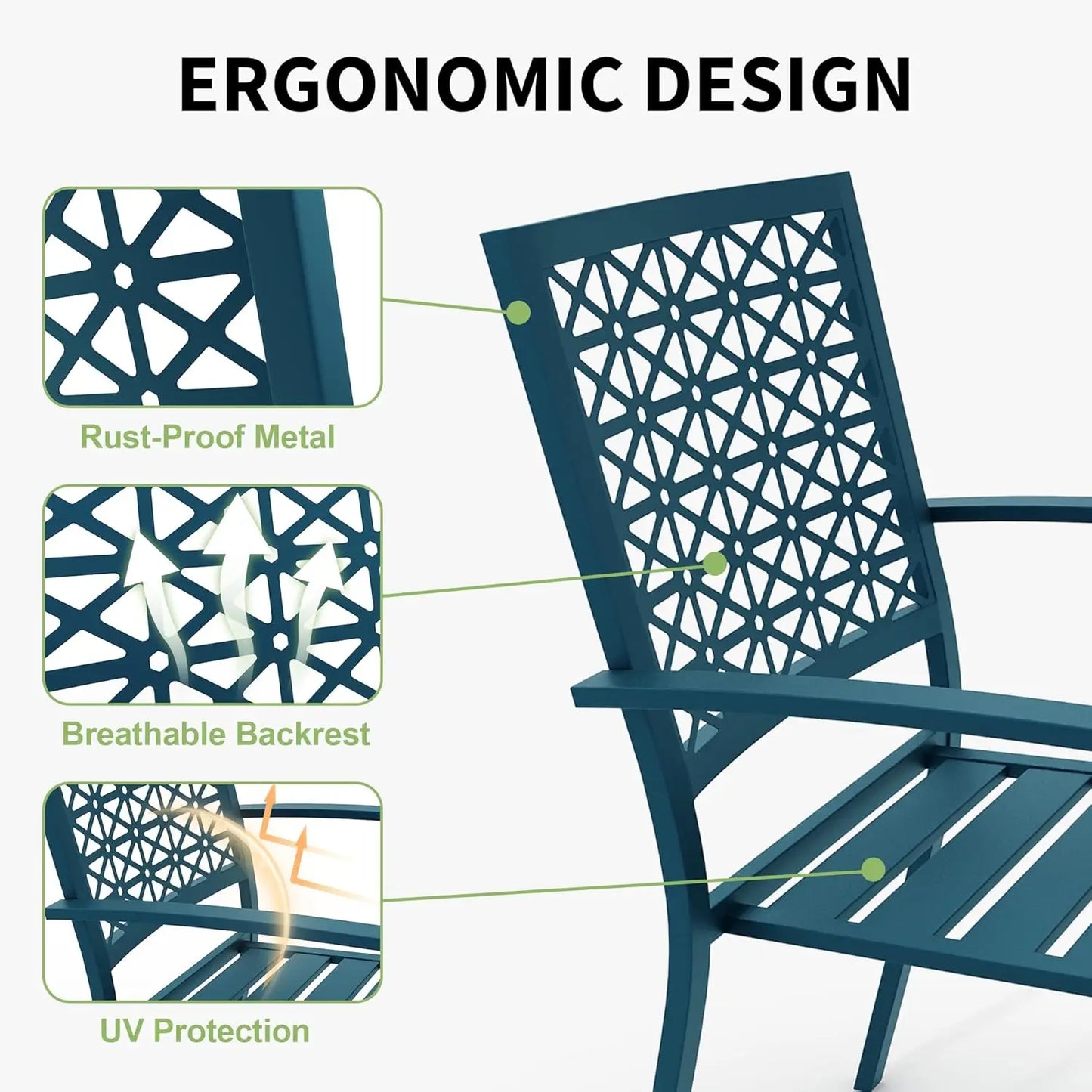 TWISTER.CK Patio Bistro Set Outdoor Table and Chairs