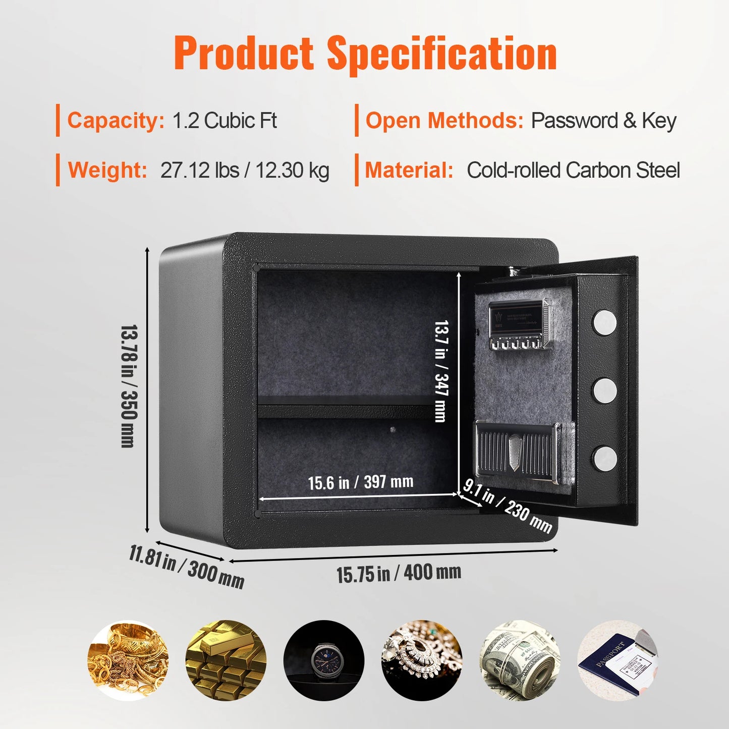 SucceBuy Electronic Safe Box With Digital Access And Override Keys