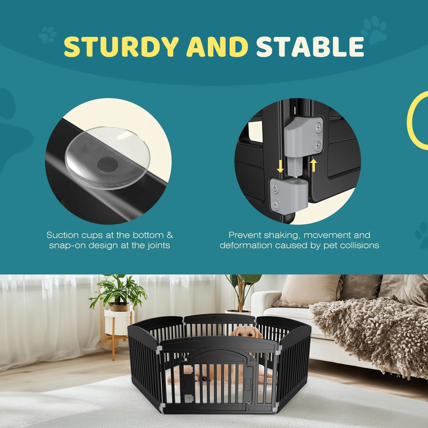 JHK Plastic Dog Playpen Durable Portable Pet Fence