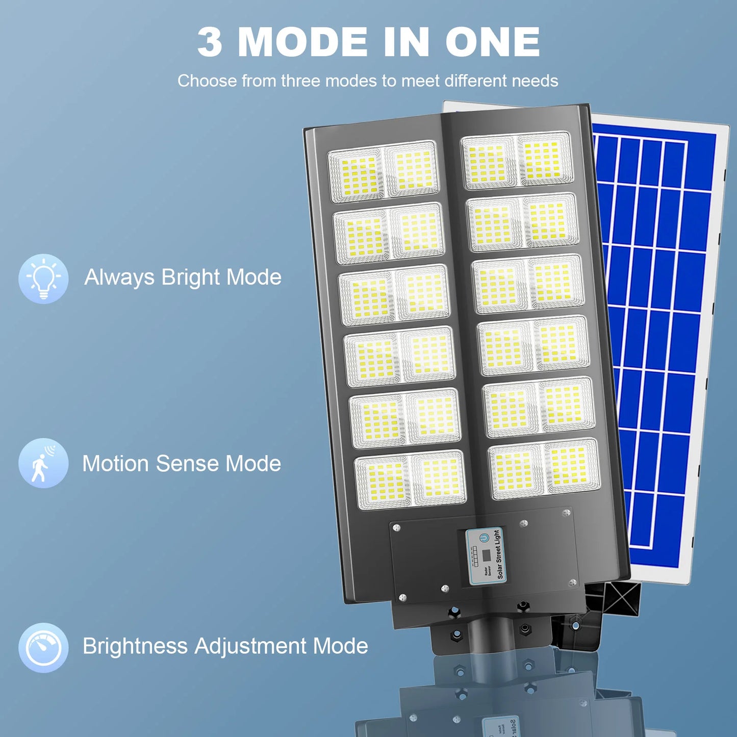 Two Pack 5000W Solar Street Lights Outdoor With Motion Sensor Remote