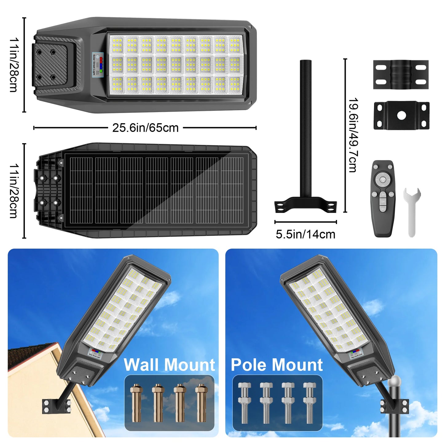 Outdoor Waterproof Solar Motion Sensor Light With Timer IP65