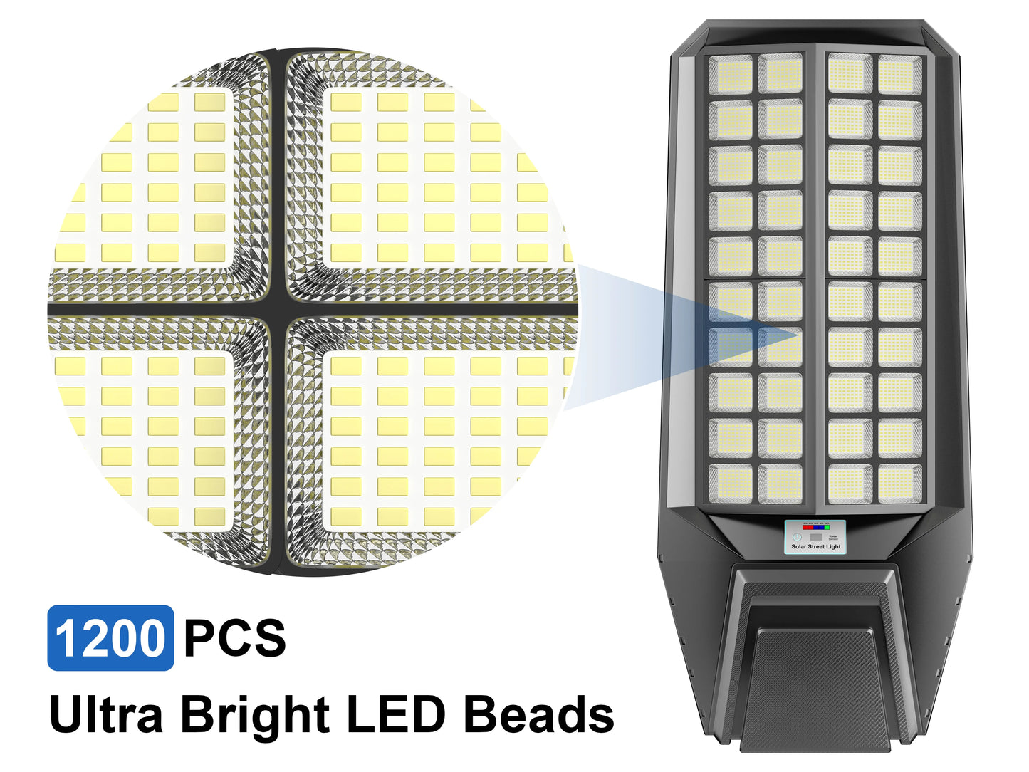 Outdoor Solar Street Lights 8000W Six Pack With Multiple Modes