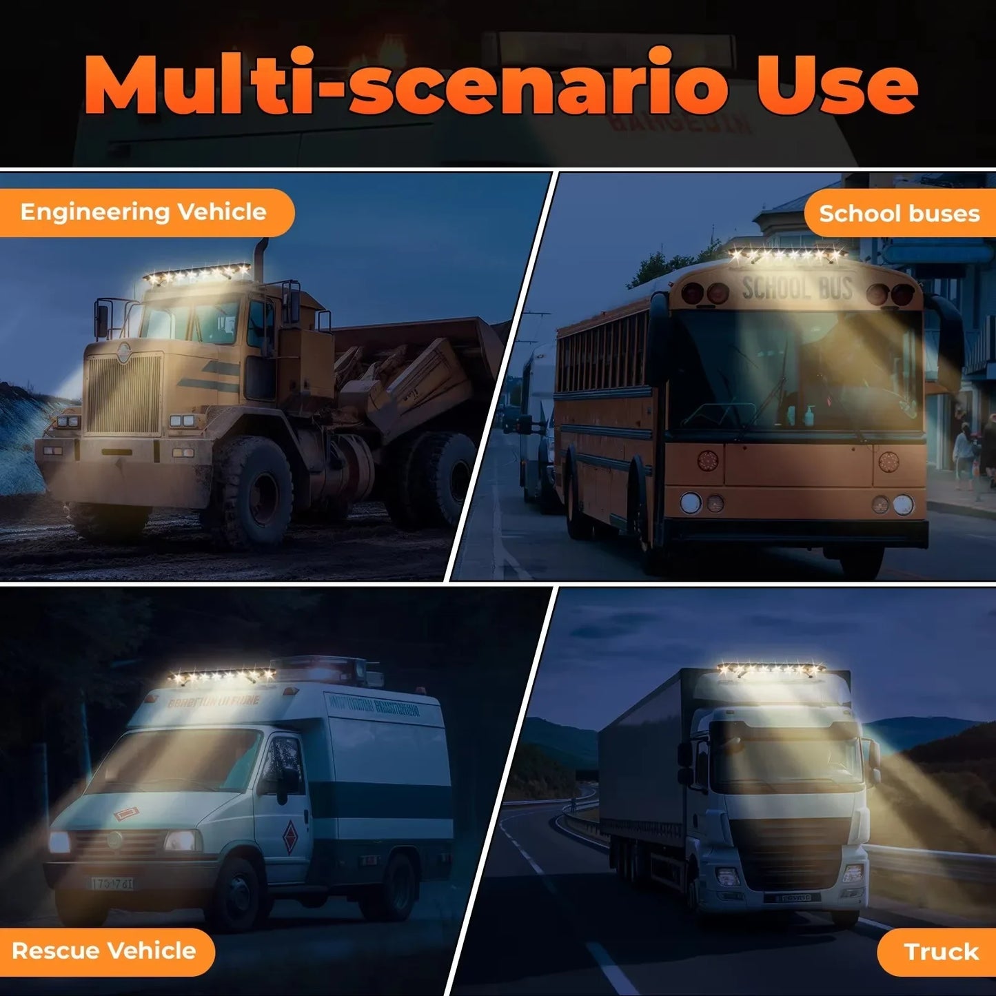 LED Emergency Strobe Light Bar for Rooftop Tow Trucks