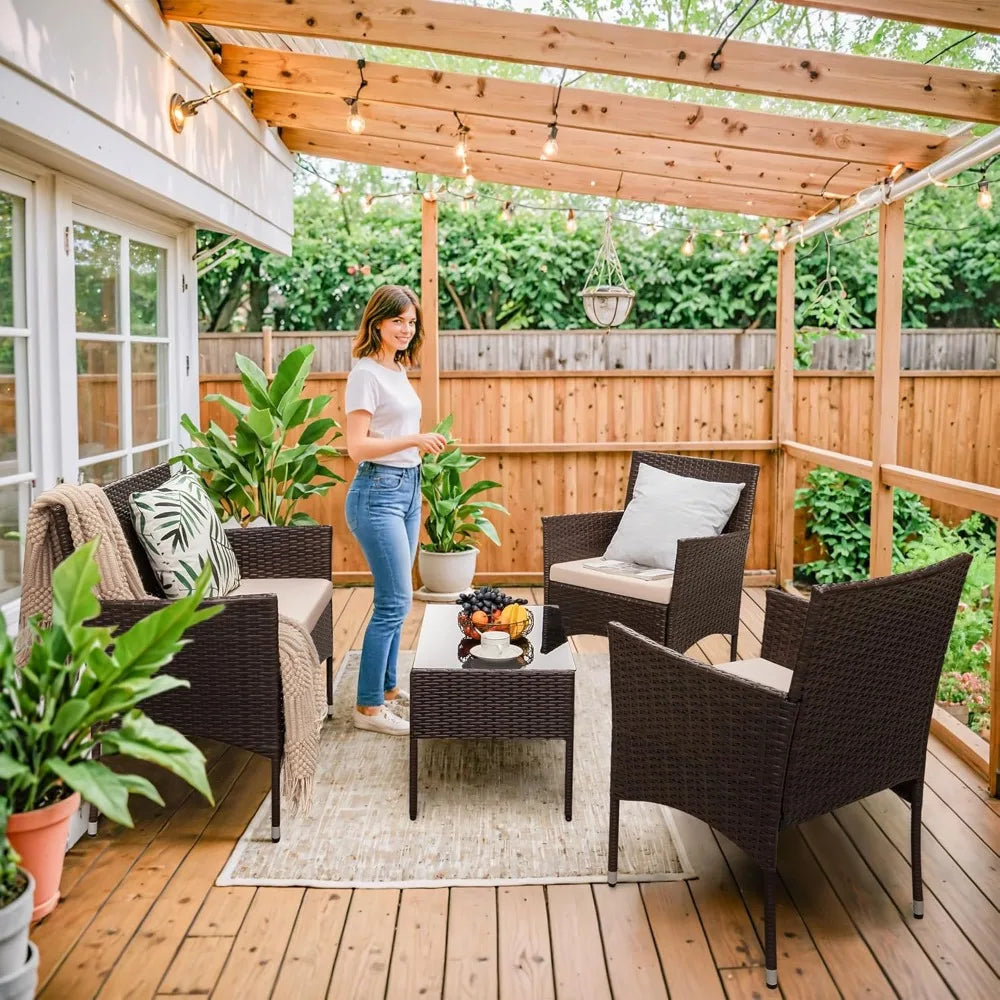 Outdoor Patio Furniture Sets Rattan Chair Wicker Set