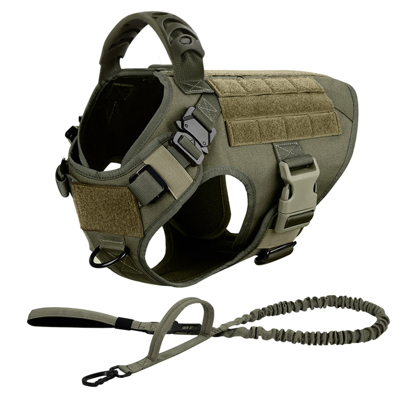 PETRAVEL Tactical Dog Harness Leash Set For Malinois And Large Dogs No Pull