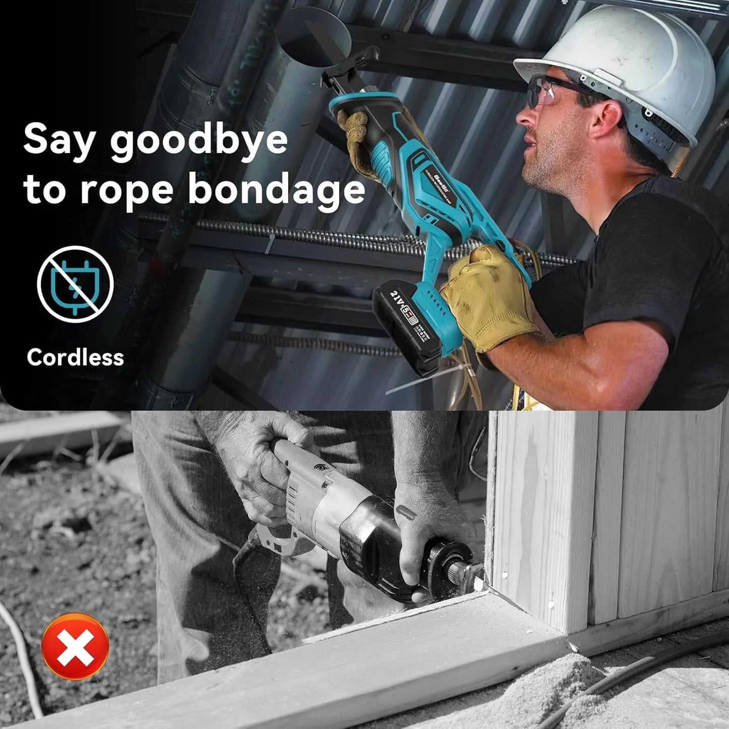 Seesii Cordless Reciprocating Saw Brushless with Batteries and Blades