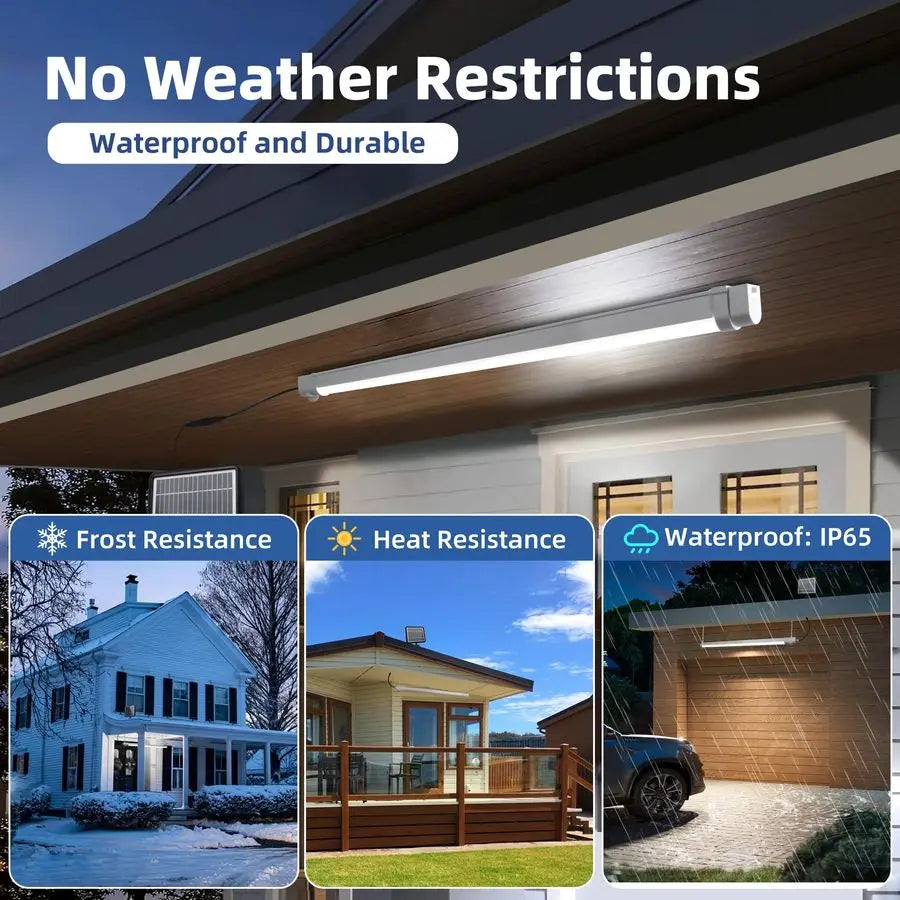 Solar Powered Shop Light With Motion Sensor IP65 Waterproof
