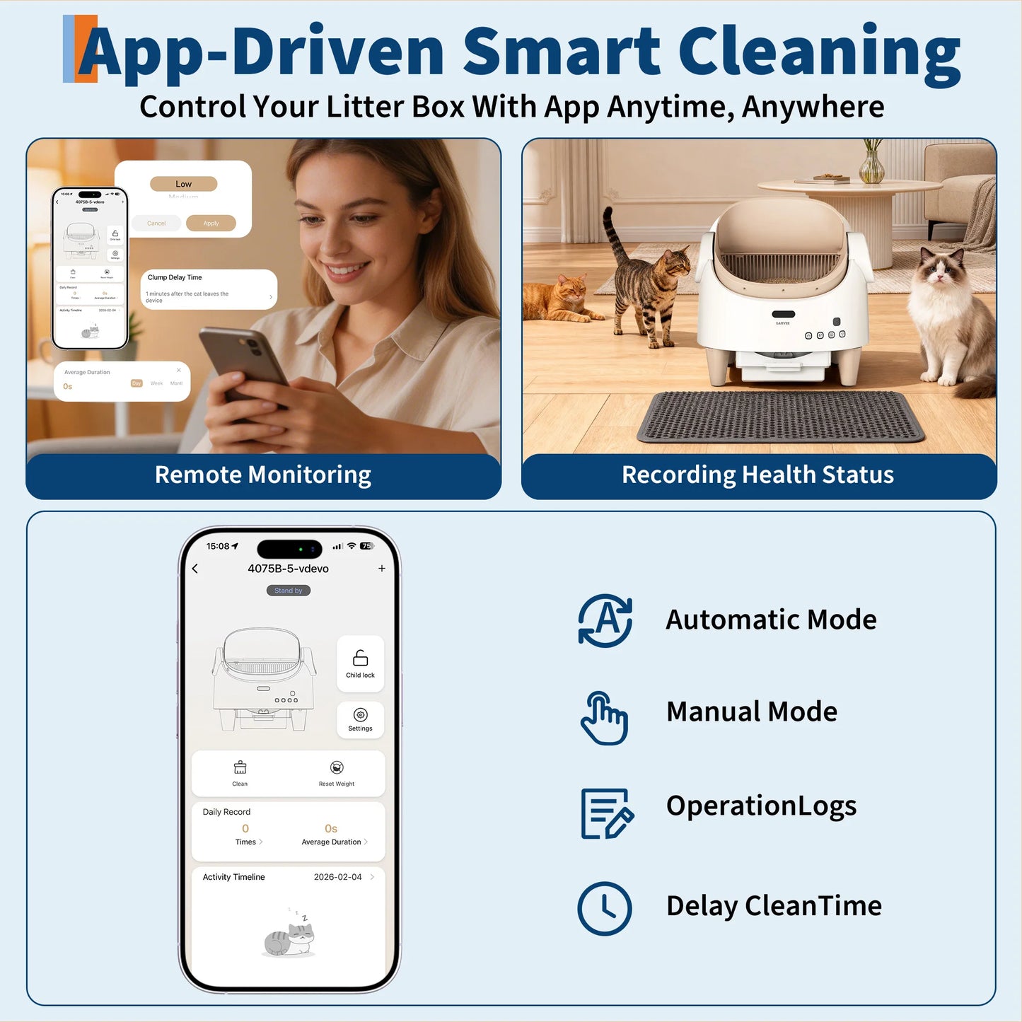 HiMISS Self-Cleaning Smart Litter Box App Controlled Odor-Free