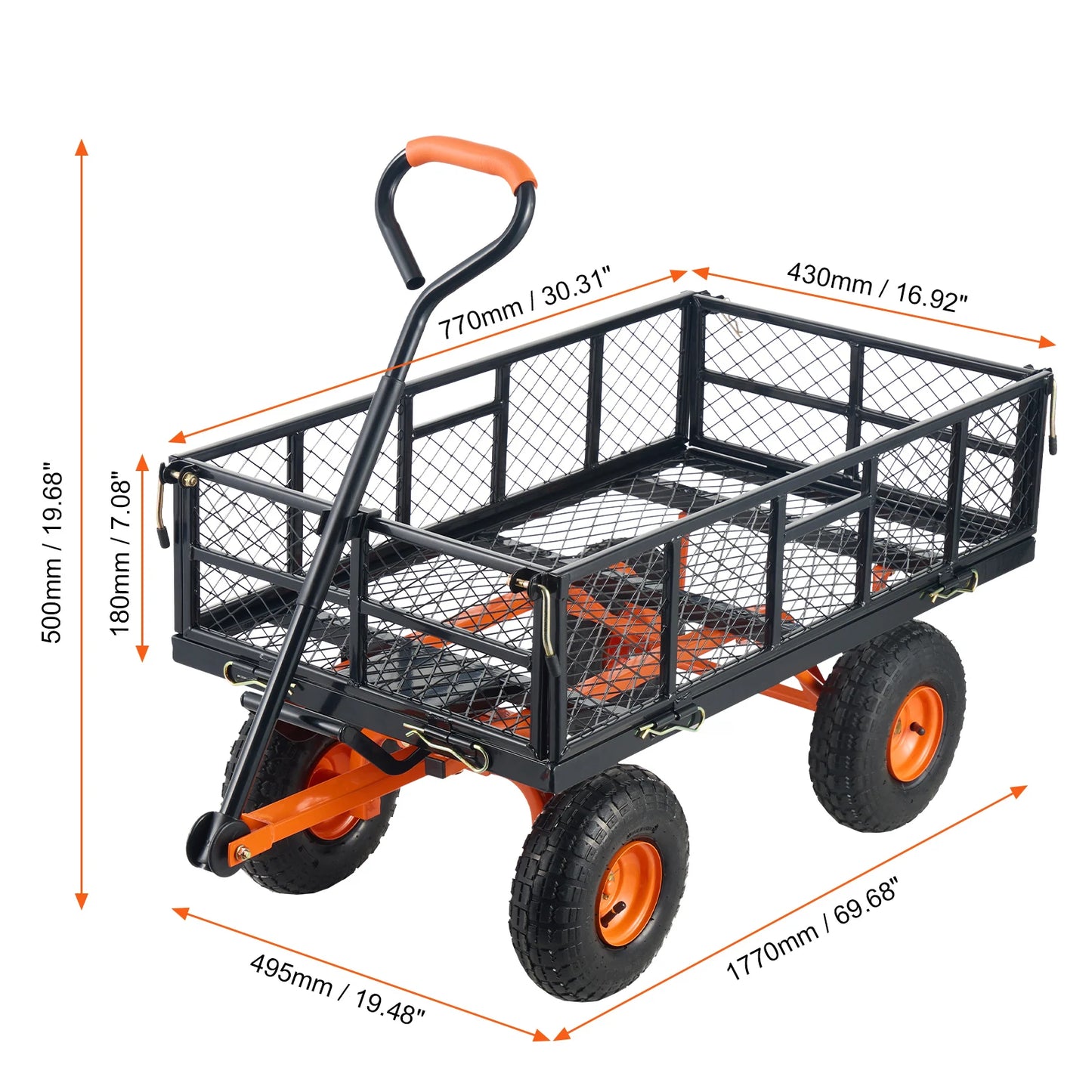 SucceBuy Garden Utility Wagon For Versatile Dump Cart