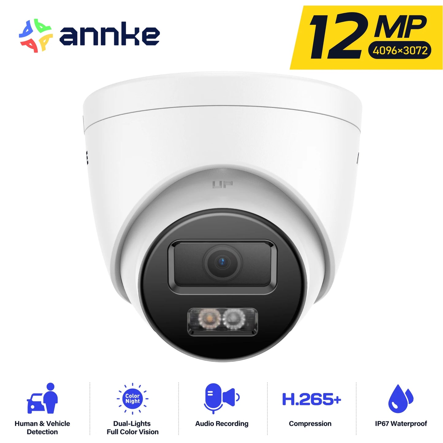 ANNKE 12MP Outdoor Dual-Light PoE Security Camera