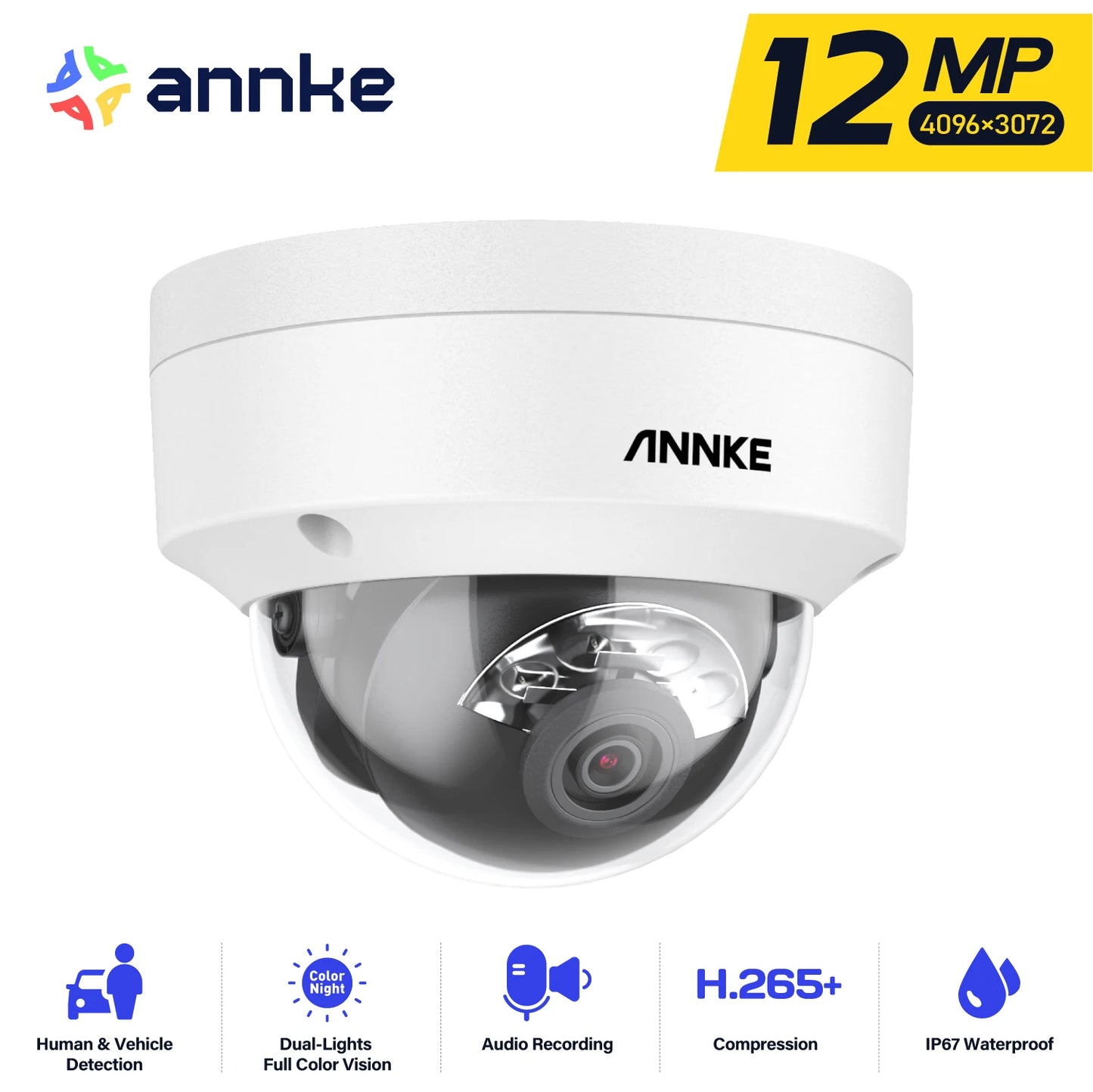 ANNKE 12MP Outdoor Dual-Light PoE Security Camera