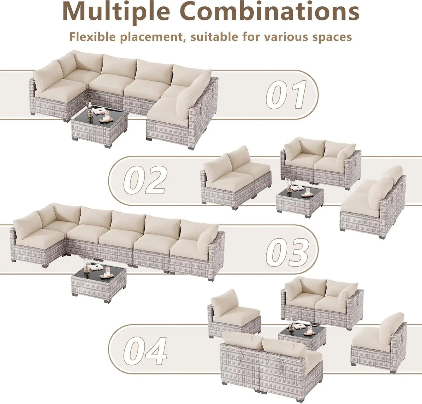 Outdoor Patio Furniture Set Wicker Rattan For Garden Porch