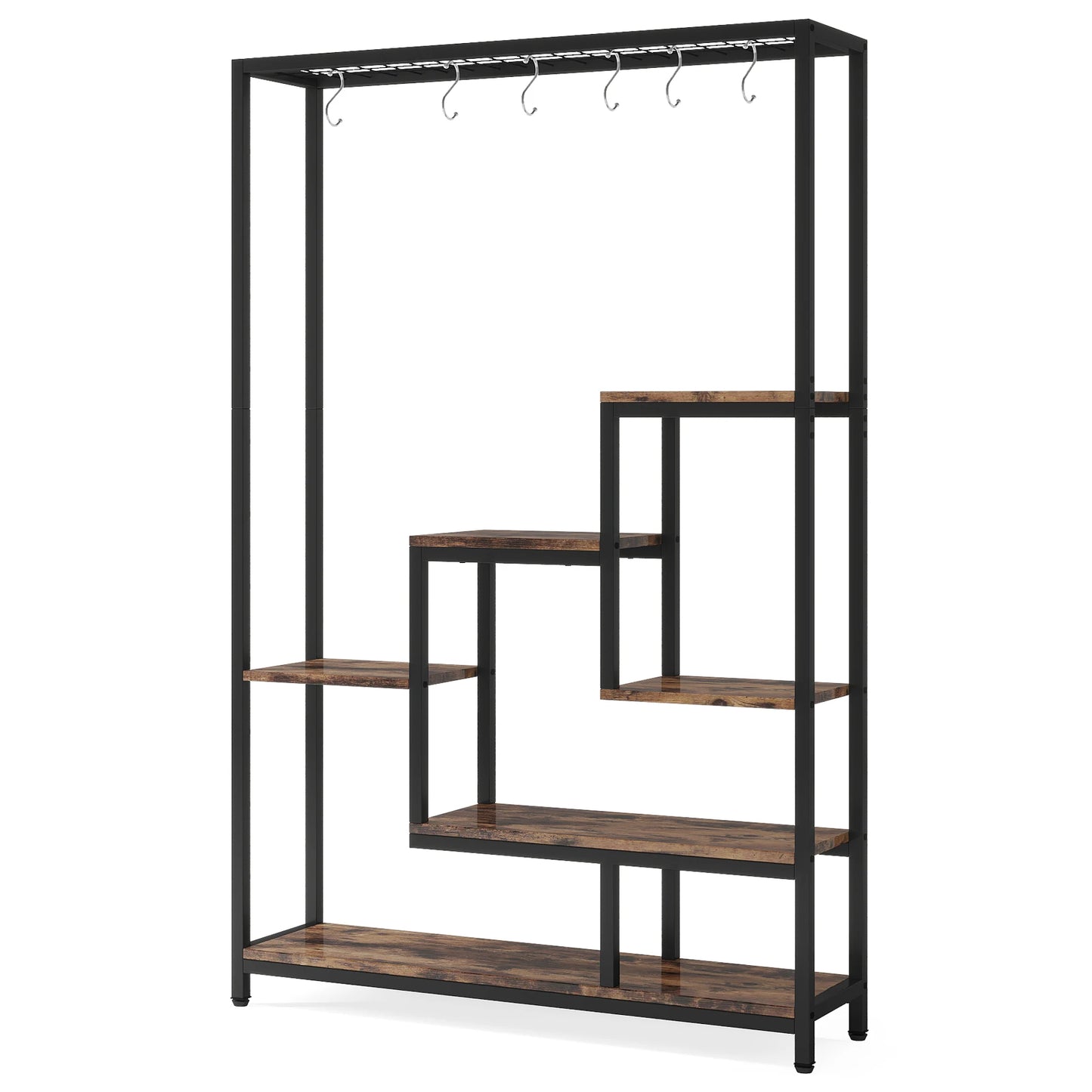 Tribesigns 5-Tier Tall Indoor Plant Stand With Hooks