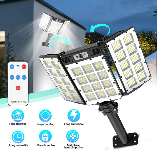Solar Powered LED Flood Lights Outdoor 800LED Motion Sensor IP66