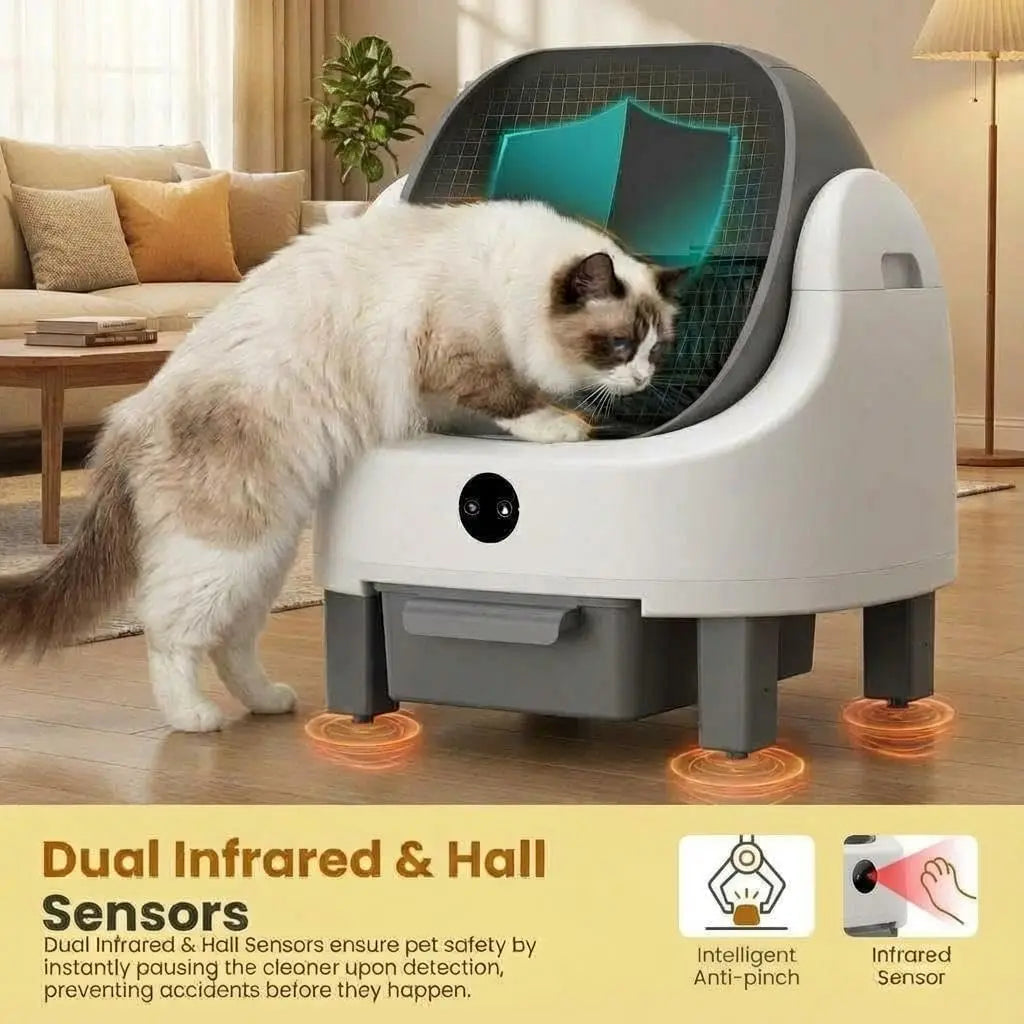 HiMISS Automatic Self-Cleaning Litter Box With Open-Top App Control