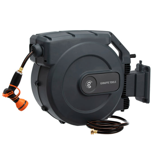 Giraffe Tools Retractable Garden Hose Reel Wall Mount
