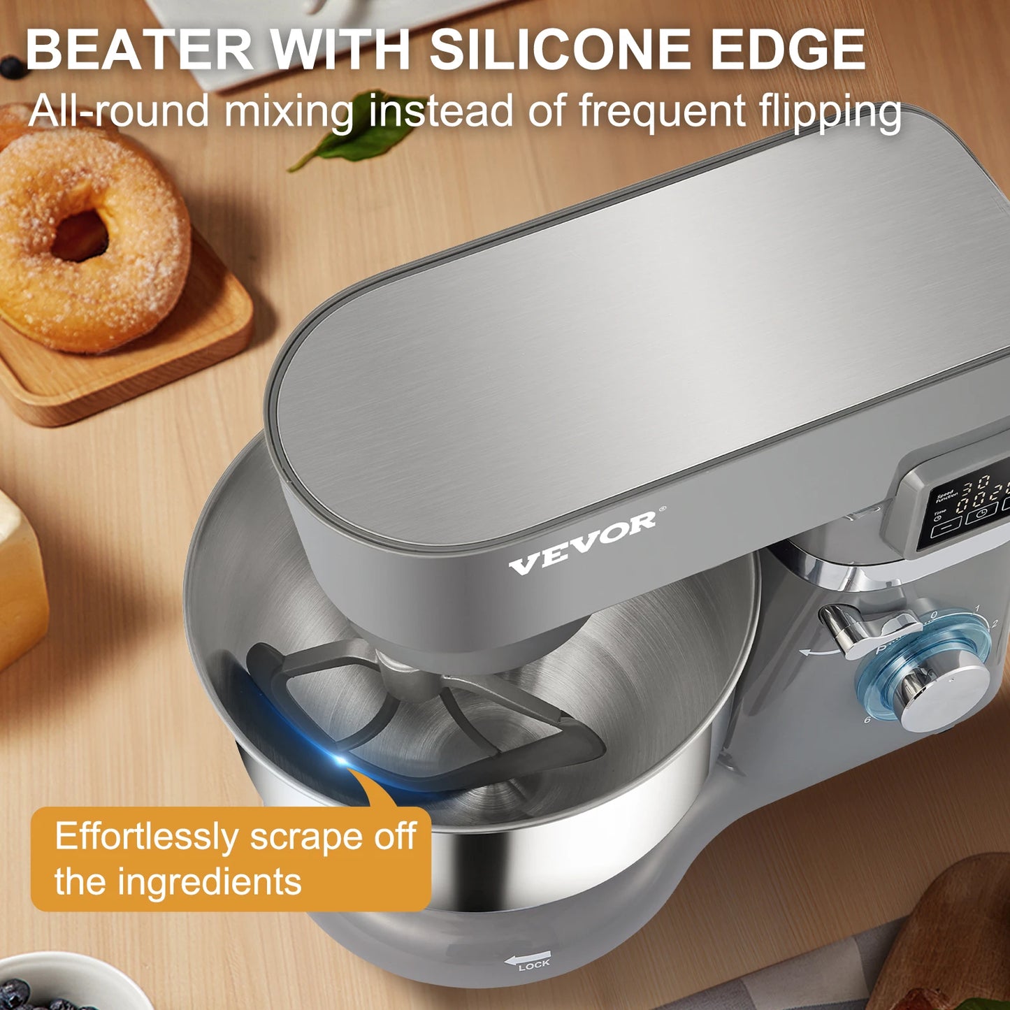 VEVOR Stand Mixer Electric Dough Mixer With LCD Screen
